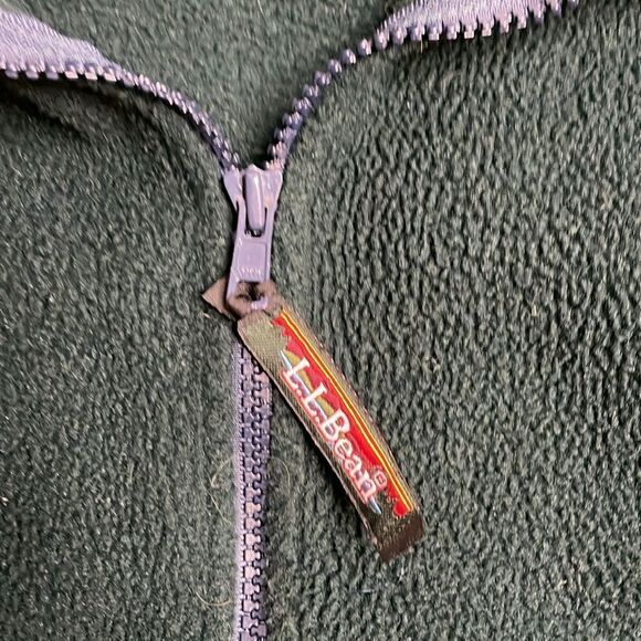 Vintage LL Bean Men’s Zip Up Fleece Forest Green Small - Picture 4 of 8